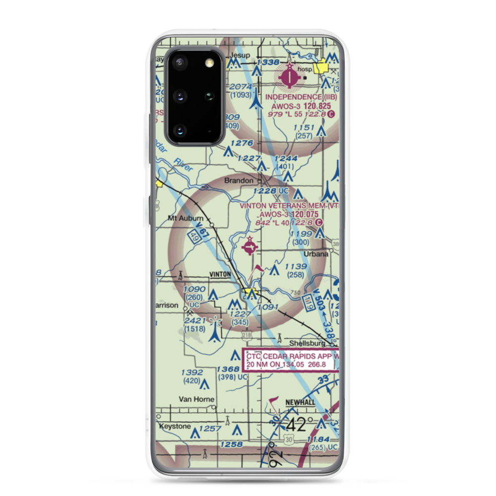 Vinton Veterans Memorial Airpark (VTI) VFR Sectional Samsung Case Samsung Galaxy S20 Plus model shown