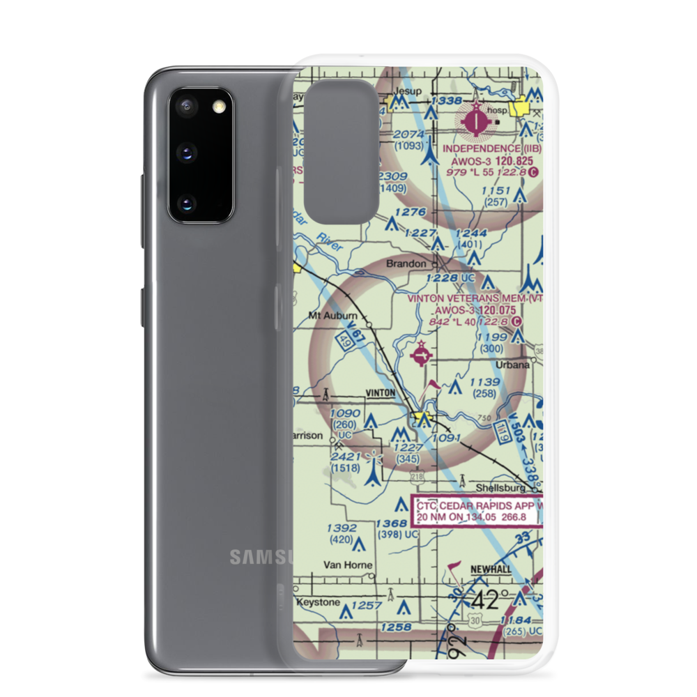 Vinton Veterans Memorial Airpark (VTI) VFR Sectional Samsung Case Samsung Galaxy S20 model shown