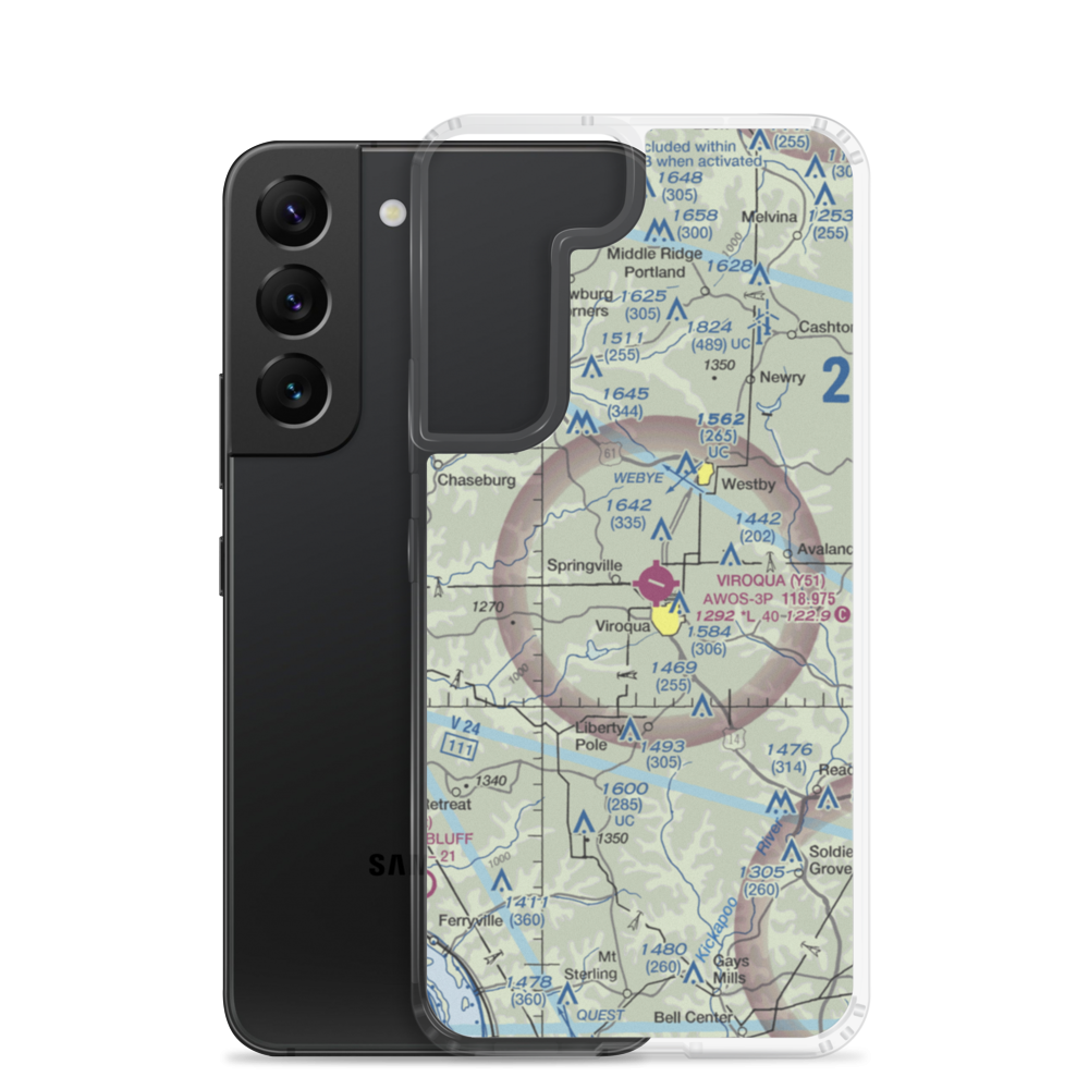 Viroqua Municipal Airport (Y51) VFR Sectional Samsung Case Samsung Galaxy S22 model shown