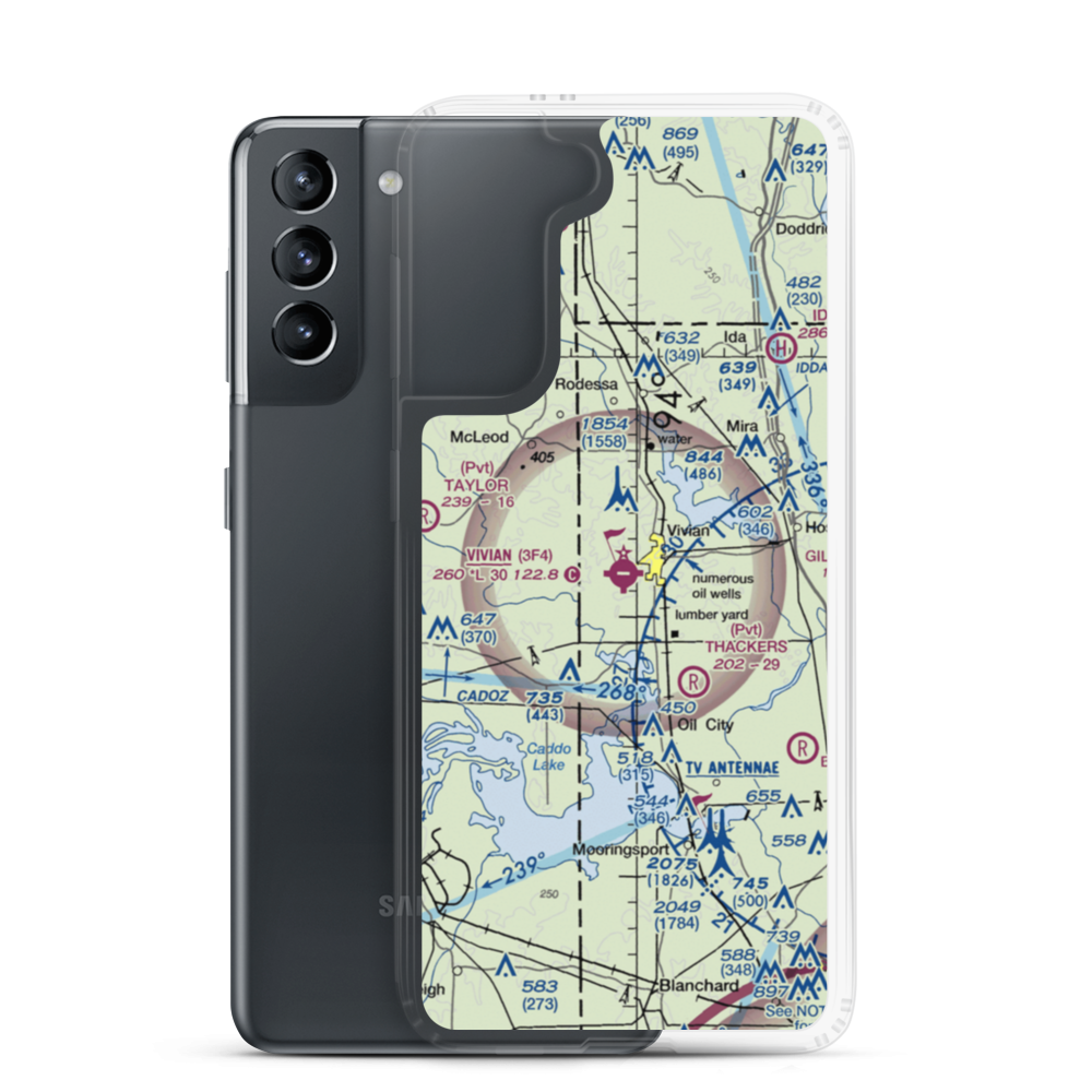 Vivian Airport (3F4) VFR Sectional Samsung Case Samsung Galaxy S21 model shown