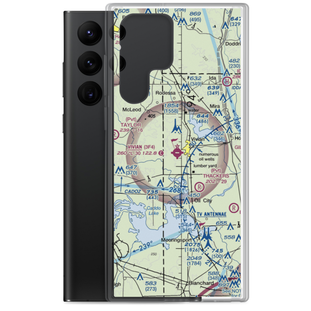 Vivian Airport (3F4) VFR Sectional Samsung Case Samsung Galaxy S22 Ultra model shown