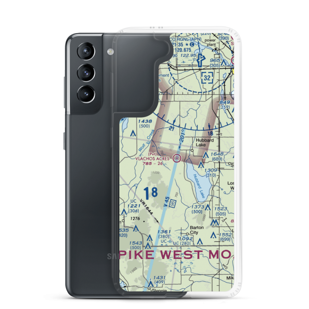 Vlachos Acres Airport (1MI8) VFR Sectional Samsung Case Samsung Galaxy S21 model shown