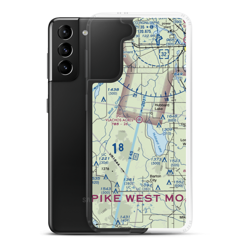 Vlachos Acres Airport (1MI8) VFR Sectional Samsung Case Samsung Galaxy S21 Plus model shown