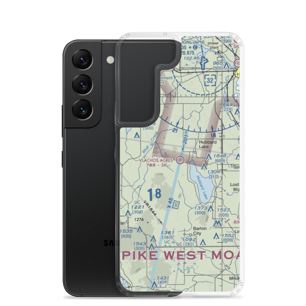 Vlachos Acres Airport (1MI8) VFR Sectional Samsung Case Samsung Galaxy S22 model shown