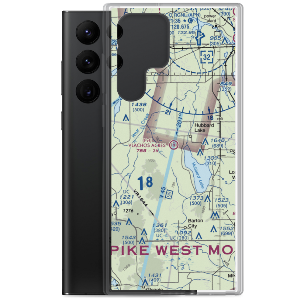 Vlachos Acres Airport (1MI8) VFR Sectional Samsung Case Samsung Galaxy S22 Ultra model shown