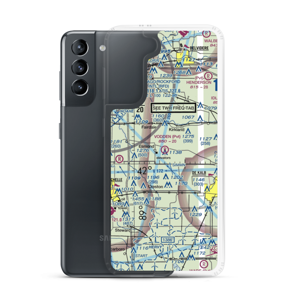 Vodden Airport (IS15) VFR Sectional Samsung Case Samsung Galaxy S21 model shown