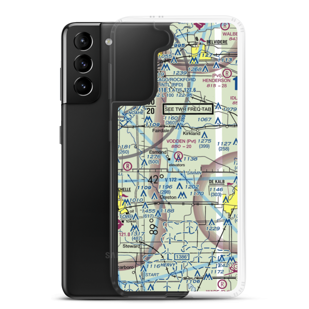 Vodden Airport (IS15) VFR Sectional Samsung Case Samsung Galaxy S21 Plus model shown