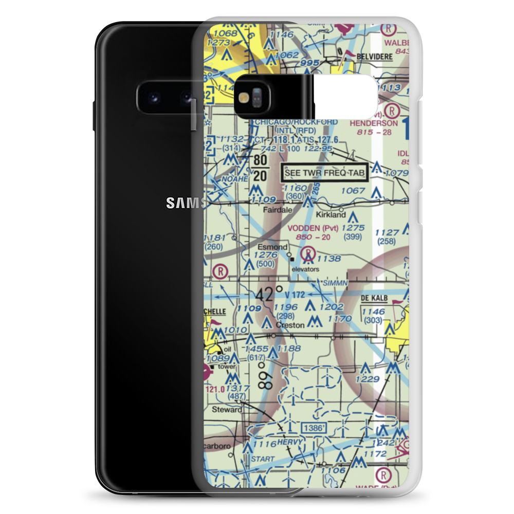 Vodden Airport (IS15) VFR Sectional Samsung Case Samsung Galaxy S10+ model shown