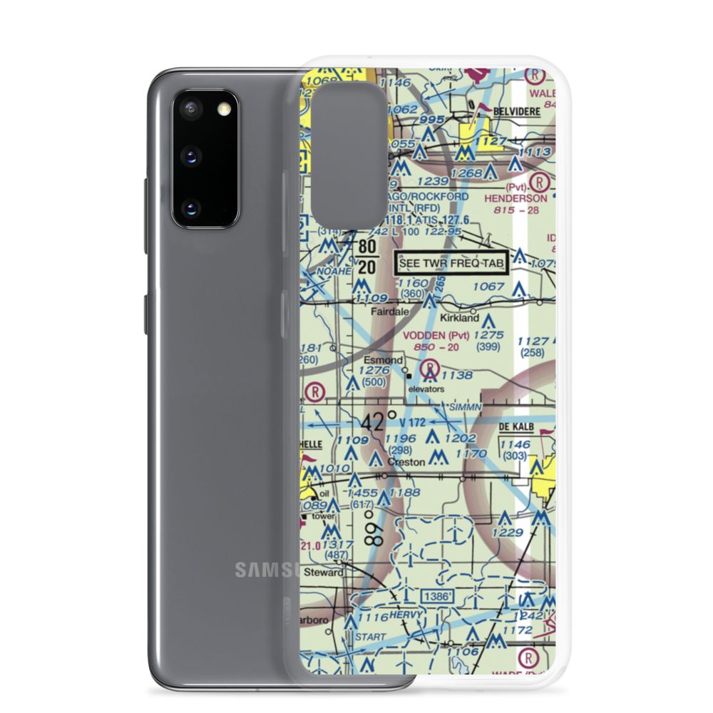 Vodden Airport (IS15) VFR Sectional Samsung Case Samsung Galaxy S20 model shown