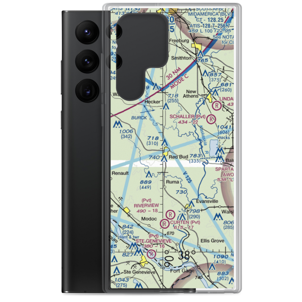 Voges Airstrip (89IS) VFR Sectional Samsung Case Samsung Galaxy S22 Ultra model shown