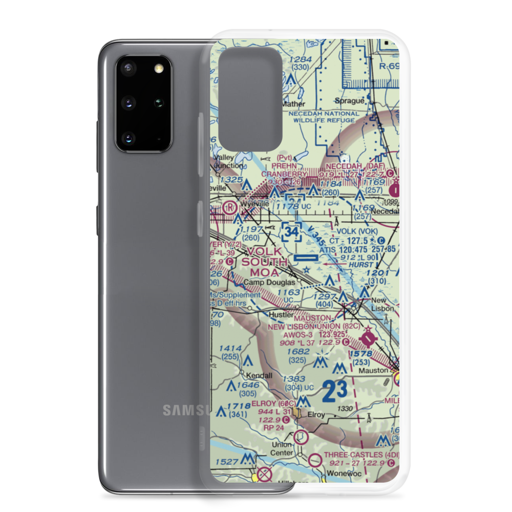 Volk Field (VOK) VFR Sectional Samsung Case Samsung Galaxy S20 Plus model shown