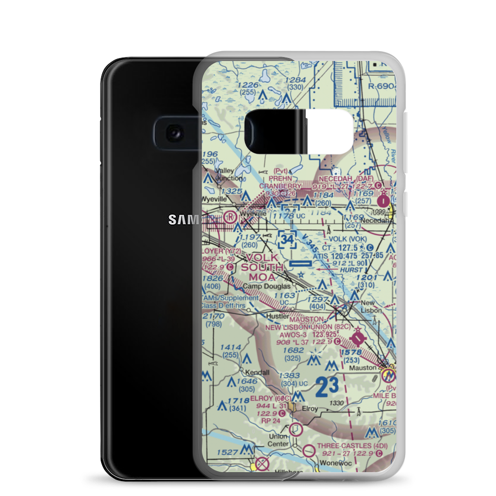 Volk Field (VOK) VFR Sectional Samsung Case Samsung Galaxy S10e model shown