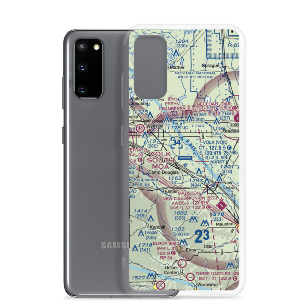 Volk Field (VOK) VFR Sectional Samsung Case Samsung Galaxy S20 model shown