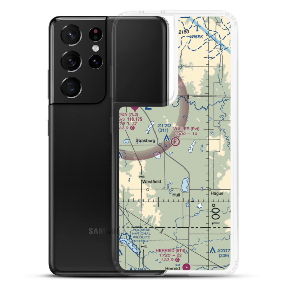 Voller Airport (ND41) VFR Sectional Samsung Case Samsung Galaxy S21 Ultra model shown