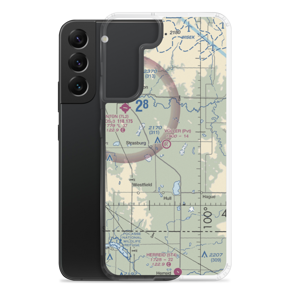 Voller Airport (ND41) VFR Sectional Samsung Case Samsung Galaxy S22 Plus model shown