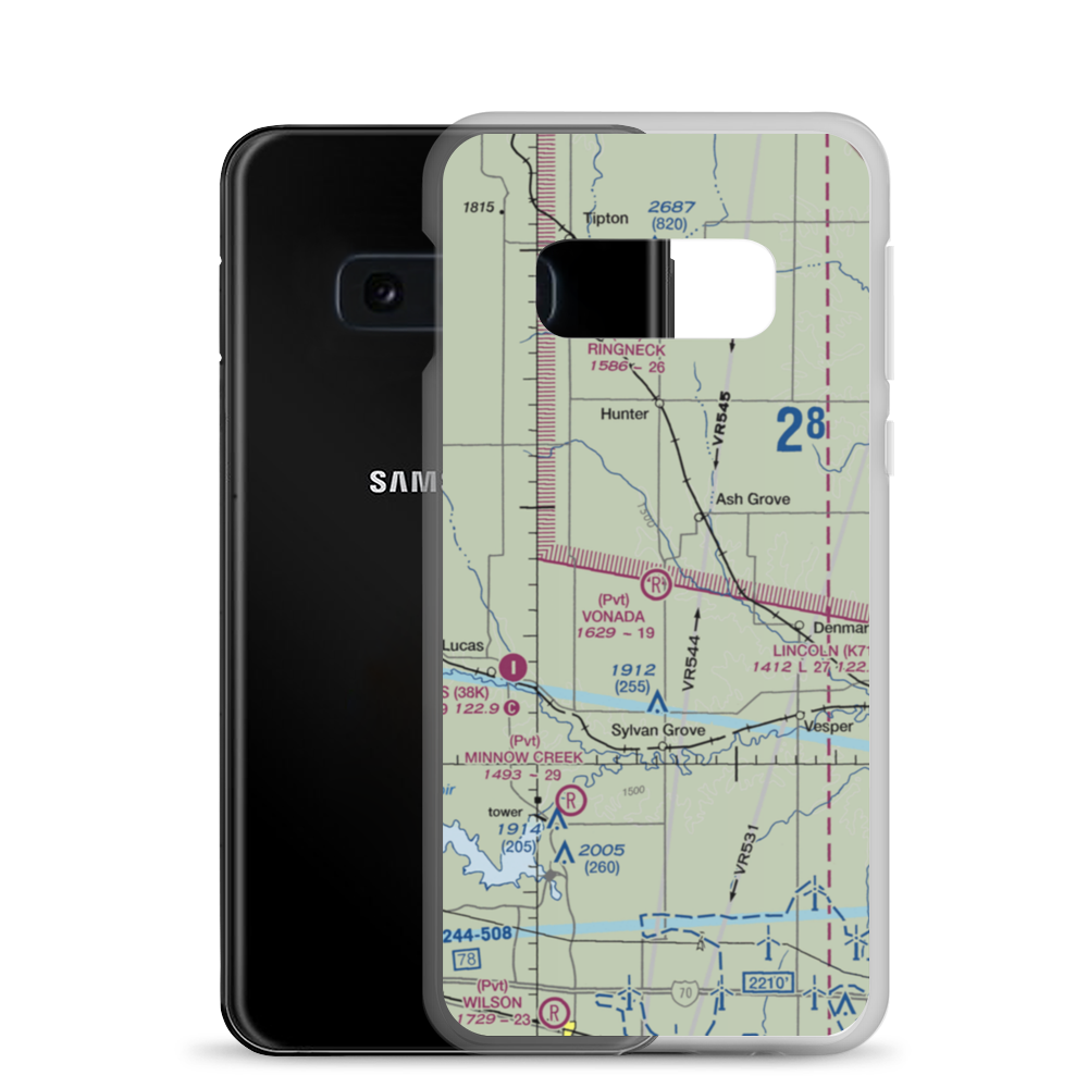 Vonada Airport (2KS8) VFR Sectional Samsung Case Samsung Galaxy S10e model shown