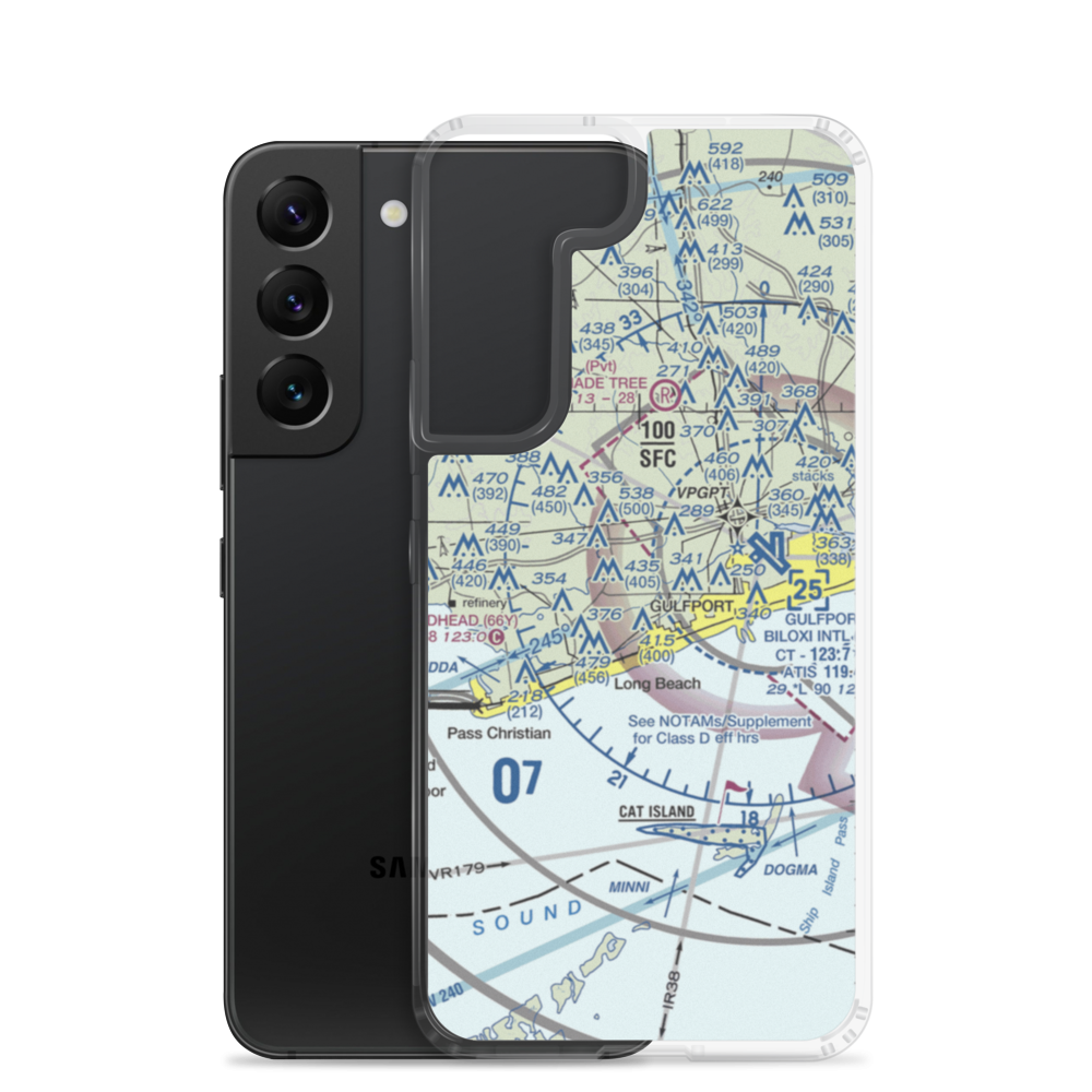 Vortex Heliport (35M) VFR Sectional Samsung Case Samsung Galaxy S22 model shown