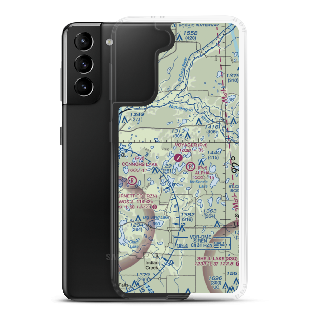 Voyager Village Airstrip (9WN2) VFR Sectional Samsung Case Samsung Galaxy S21 Plus model shown