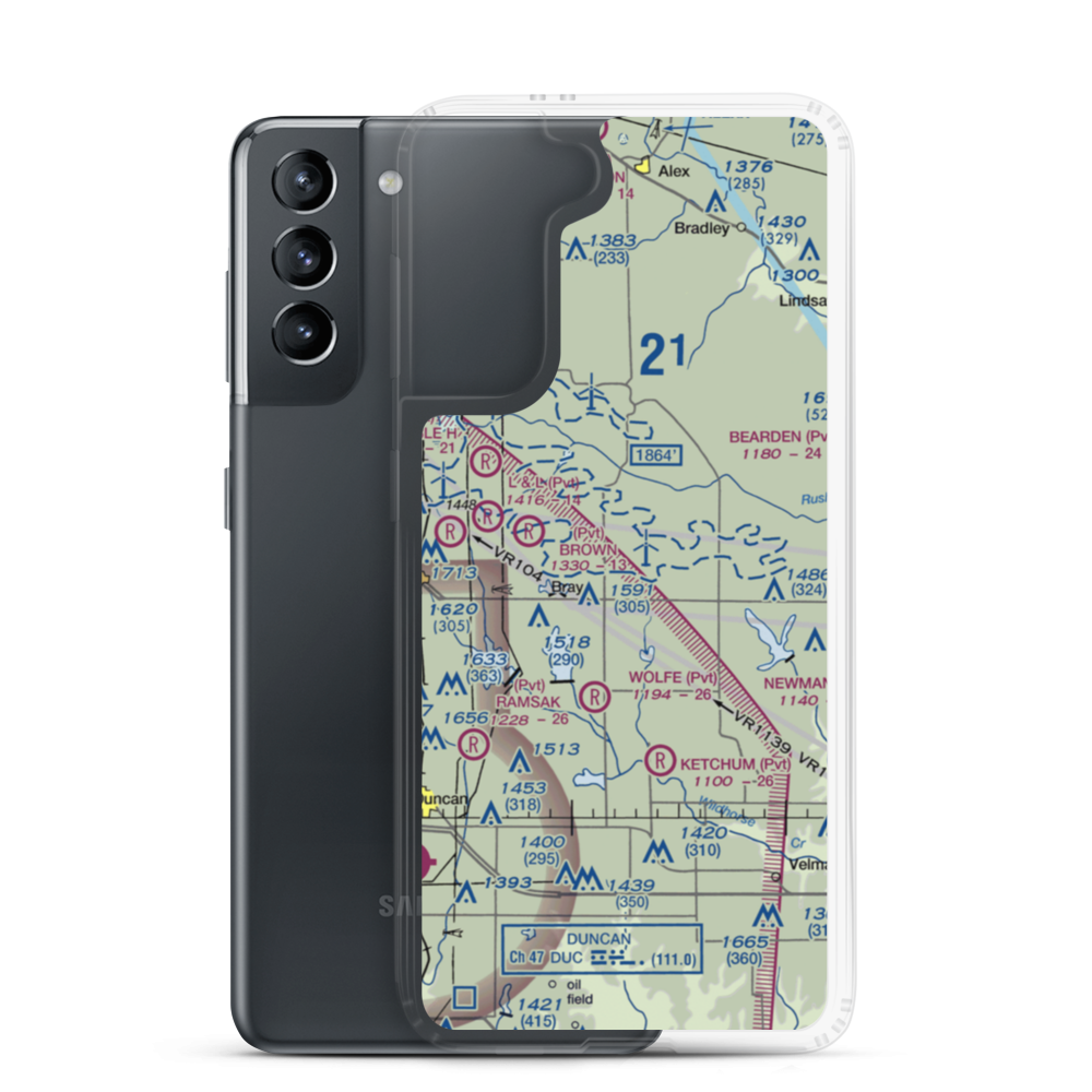 VR Airstrip (2OK0) VFR Sectional Samsung Case Samsung Galaxy S21 model shown