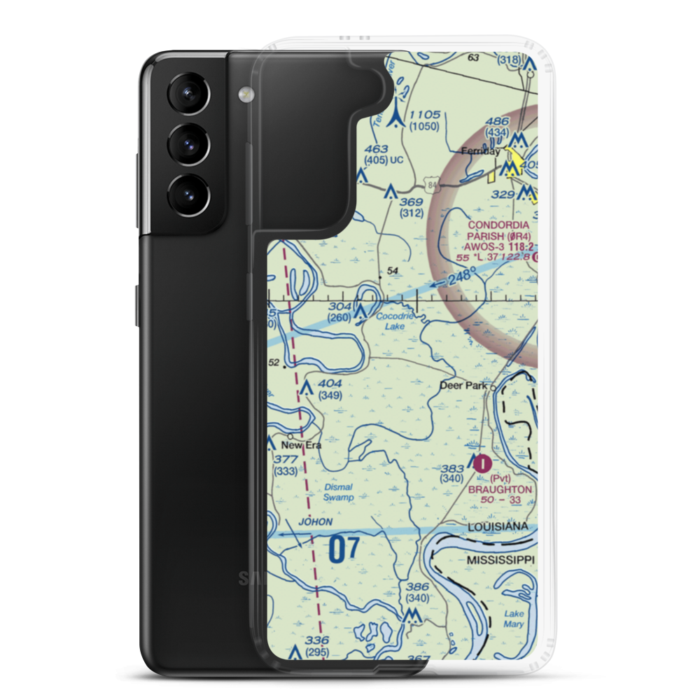 W & E Air Service Airport (US-0307) VFR Sectional Samsung Case Samsung Galaxy S21 Plus model shown