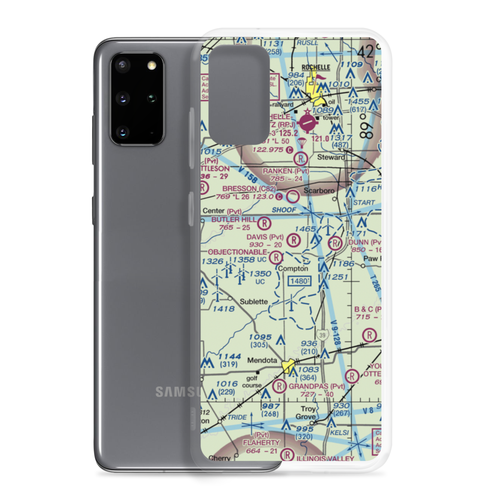 W Davis Airport (IL87) VFR Sectional Samsung Case Samsung Galaxy S20 Plus model shown