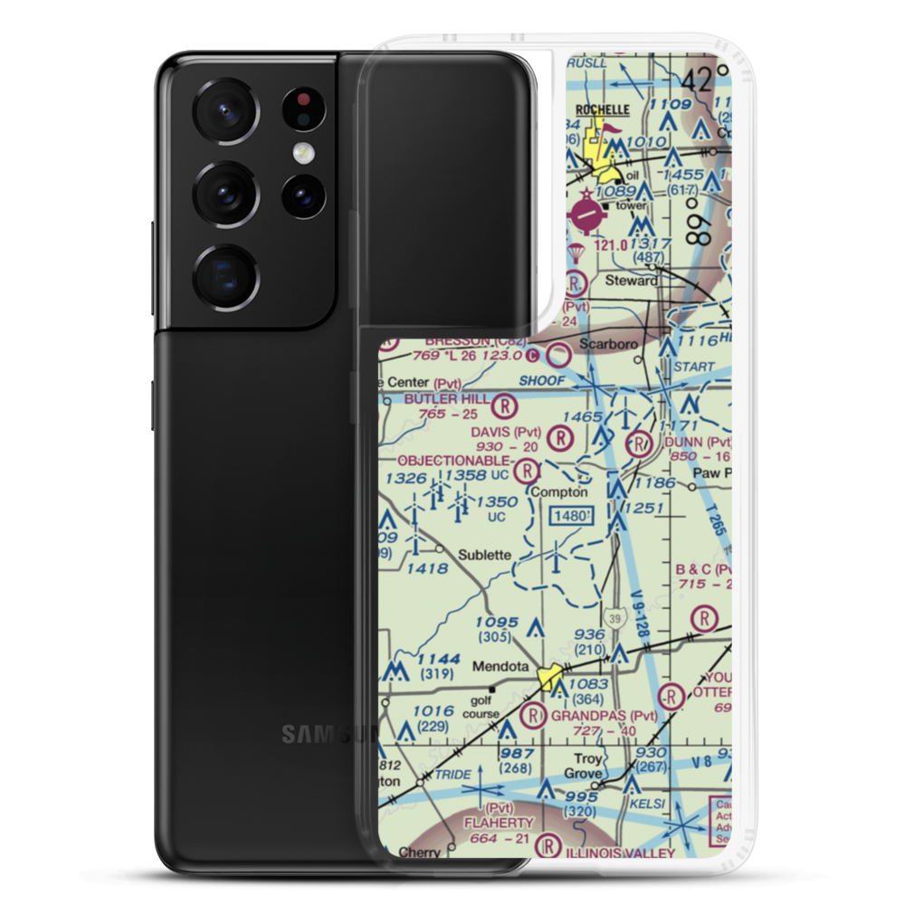 W Davis Airport (IL87) VFR Sectional Samsung Case Samsung Galaxy S21 Ultra model shown