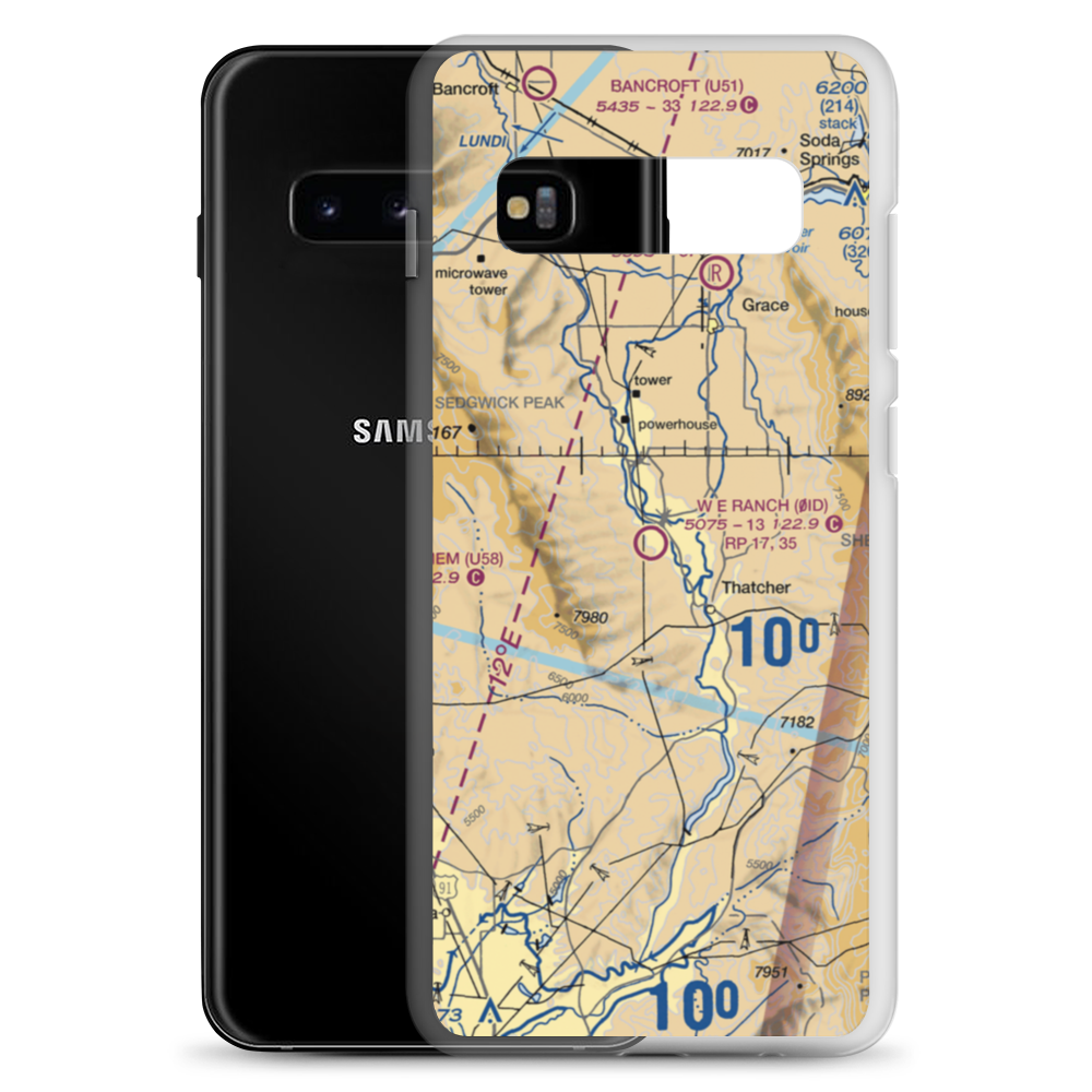 W E Ranch Airport (0ID) VFR Sectional Samsung Case Samsung Galaxy S10+ model shown