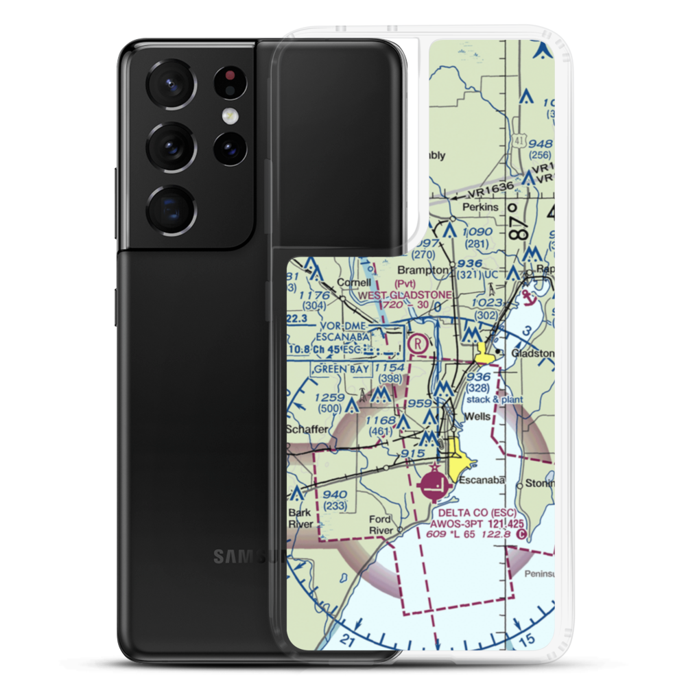 W Gladstone Airport (43MI) VFR Sectional Samsung Case Samsung Galaxy S21 Ultra model shown