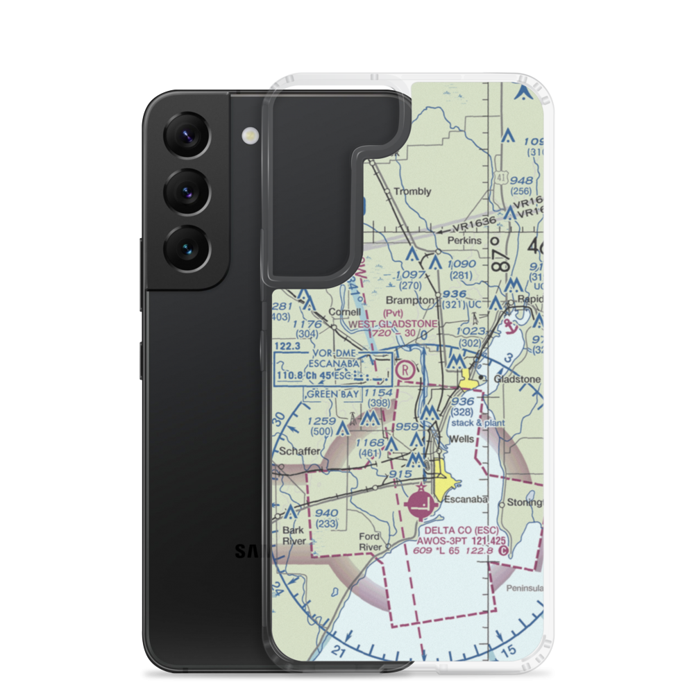W Gladstone Airport (43MI) VFR Sectional Samsung Case Samsung Galaxy S22 model shown