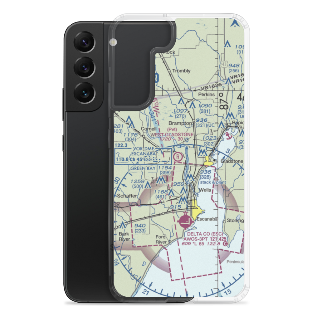 W Gladstone Airport (43MI) VFR Sectional Samsung Case Samsung Galaxy S22 Plus model shown