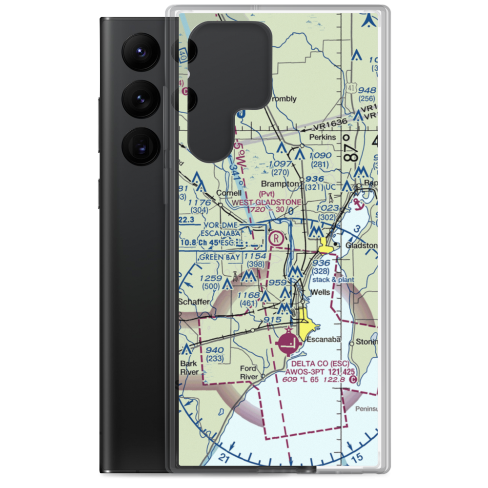 W Gladstone Airport (43MI) VFR Sectional Samsung Case Samsung Galaxy S22 Ultra model shown