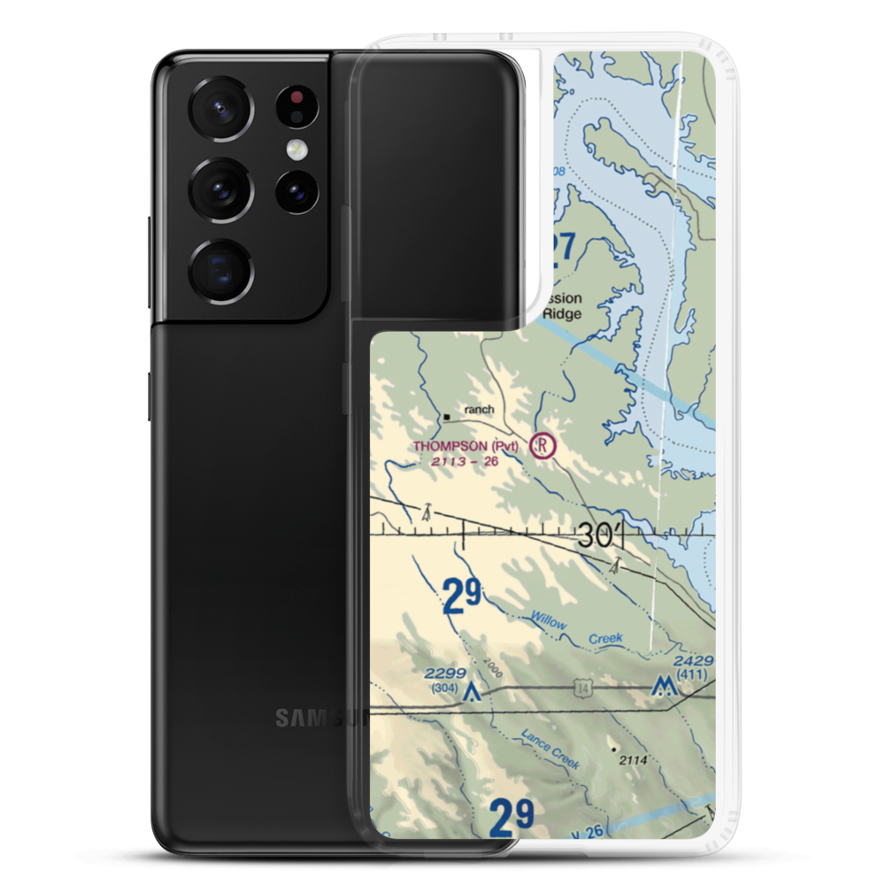 W L Thompson Airport (SD57) VFR Sectional Samsung Case Samsung Galaxy S21 Ultra model shown
