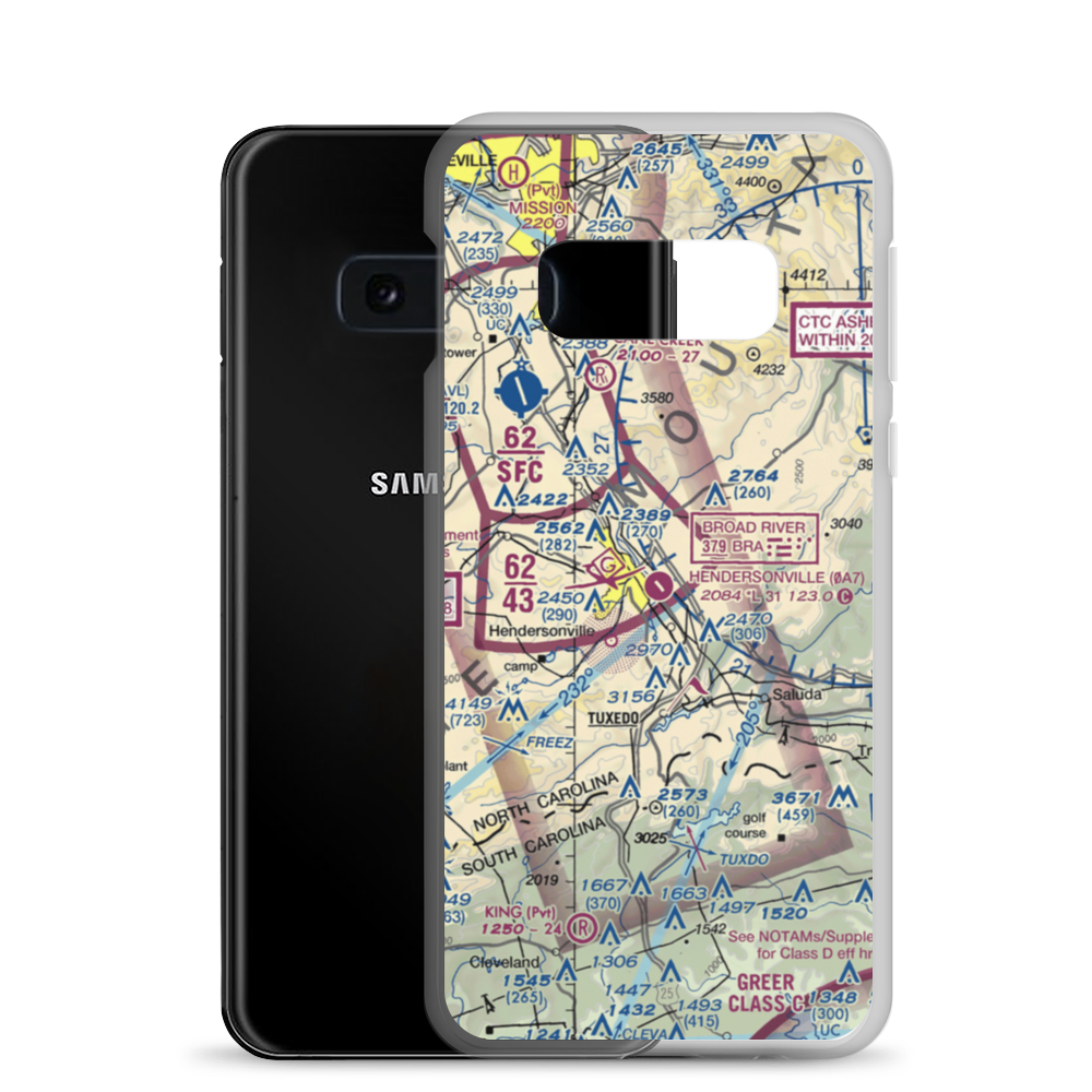 W.N.C. Air Museum Airport (8NC9) VFR Sectional Samsung Case Samsung Galaxy S10e model shown
