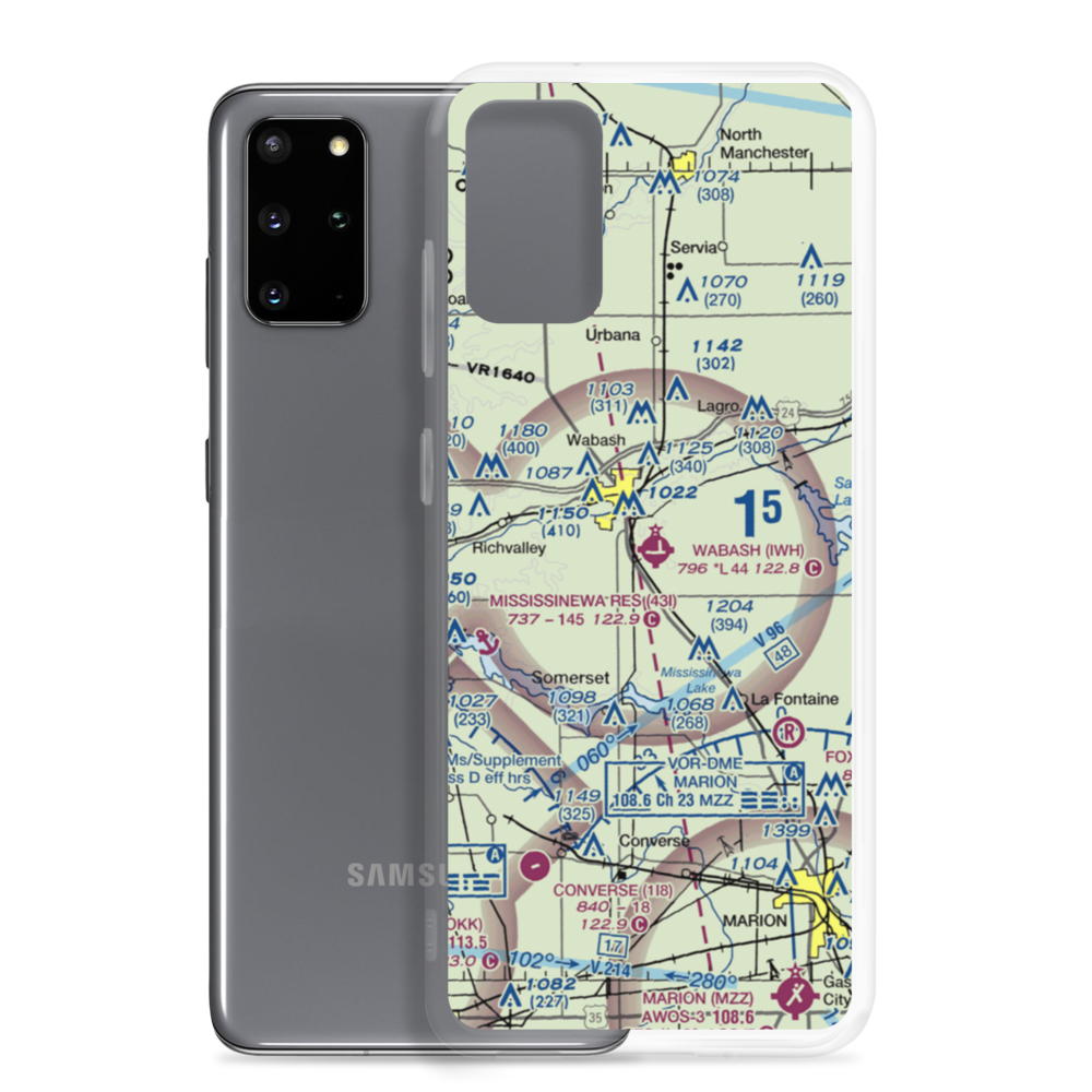 Wabash Municipal Airport (IWH) VFR Sectional Samsung Case Samsung Galaxy S20 Plus model shown