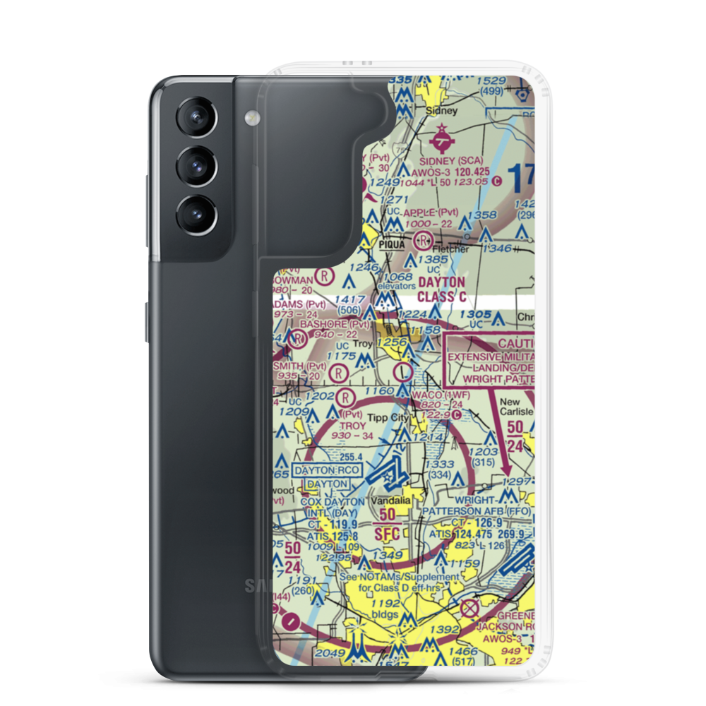 Waco Field (1WF) VFR Sectional Samsung Case Samsung Galaxy S21 model shown
