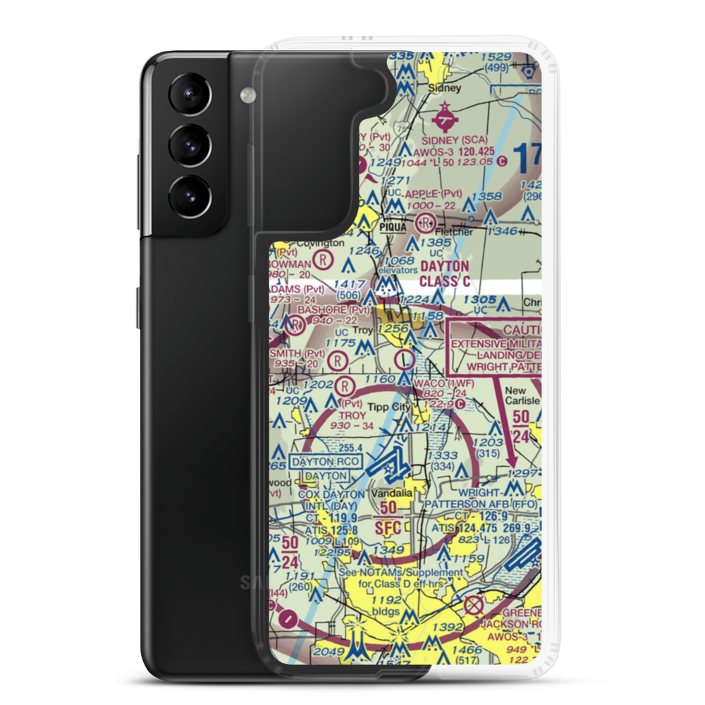 Waco Field (1WF) VFR Sectional Samsung Case Samsung Galaxy S21 Plus model shown
