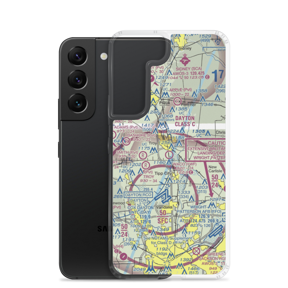Waco Field (1WF) VFR Sectional Samsung Case Samsung Galaxy S22 model shown