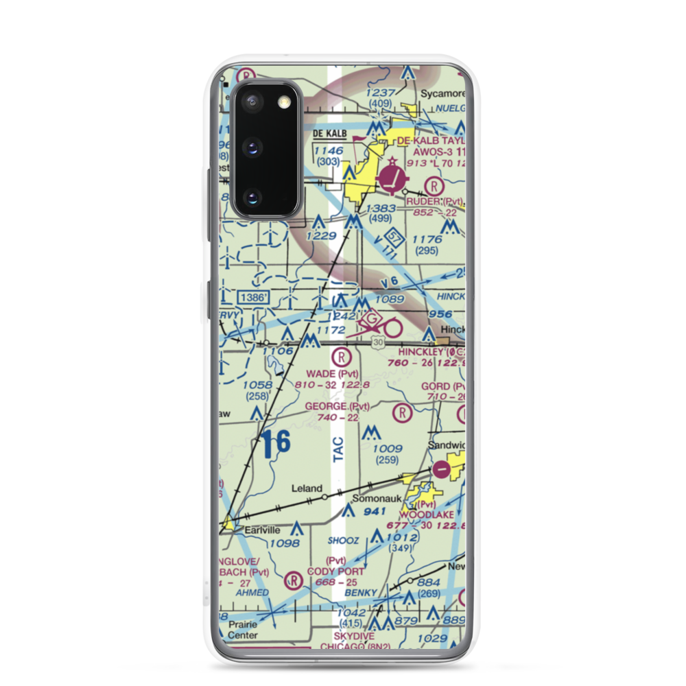 Wade Airport (56LL) VFR Sectional Samsung Case Samsung Galaxy S20 model shown