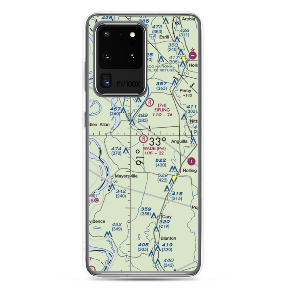 Wade Airport (MS35) VFR Sectional Samsung Case Samsung Galaxy S20 Ultra model shown