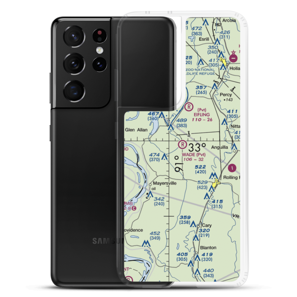 Wade Airport (MS35) VFR Sectional Samsung Case Samsung Galaxy S21 Ultra model shown