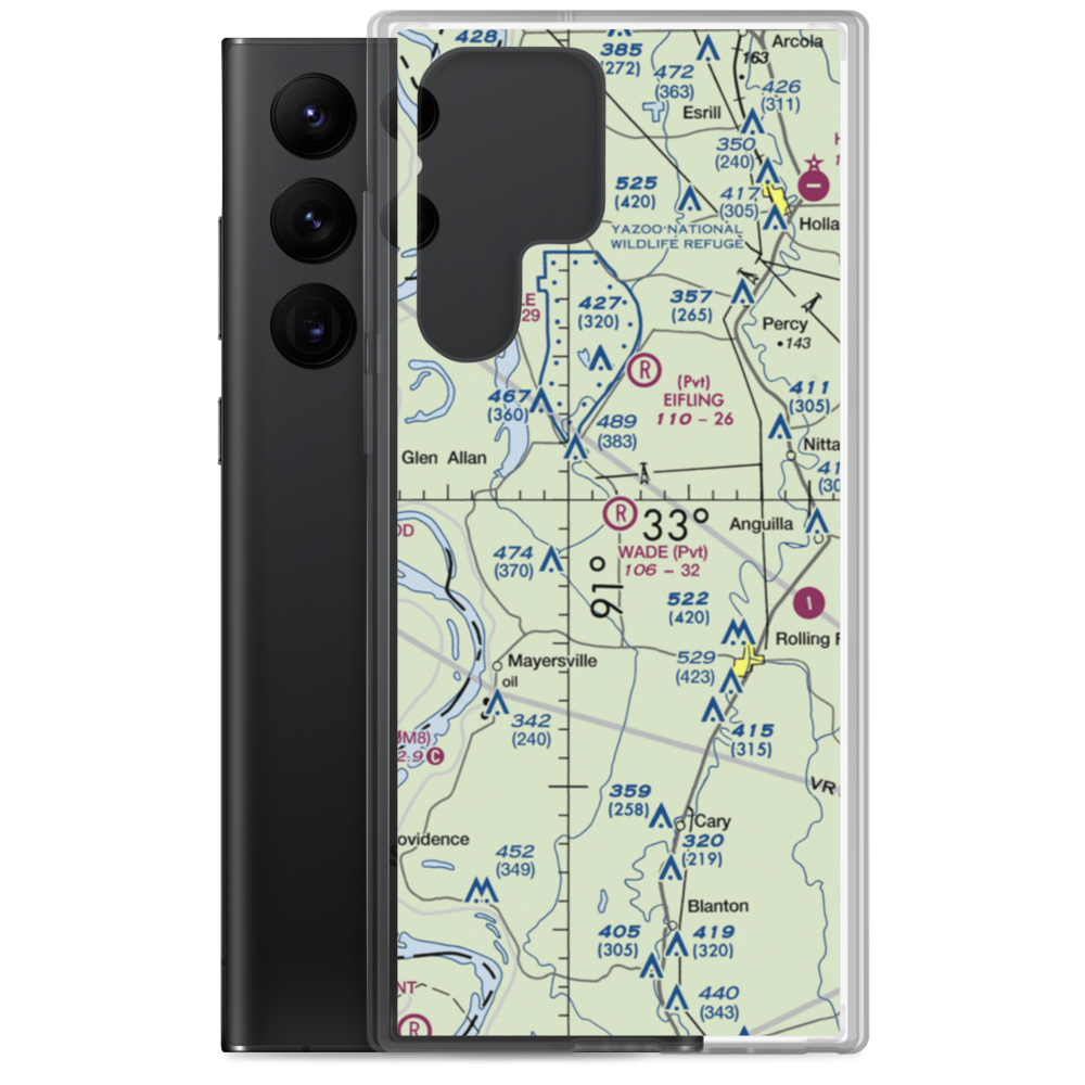 Wade Airport (MS35) VFR Sectional Samsung Case Samsung Galaxy S22 Ultra model shown