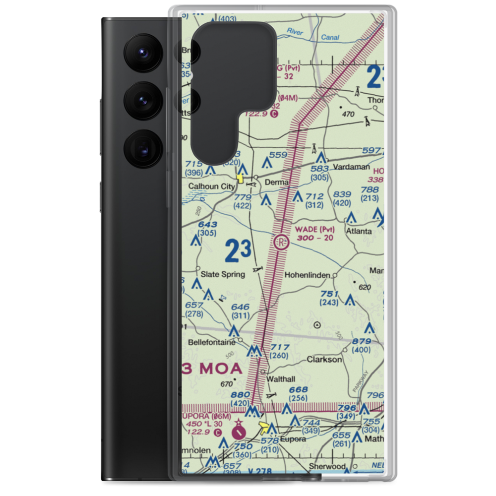 Wade Field (MS76) VFR Sectional Samsung Case Samsung Galaxy S22 Ultra model shown