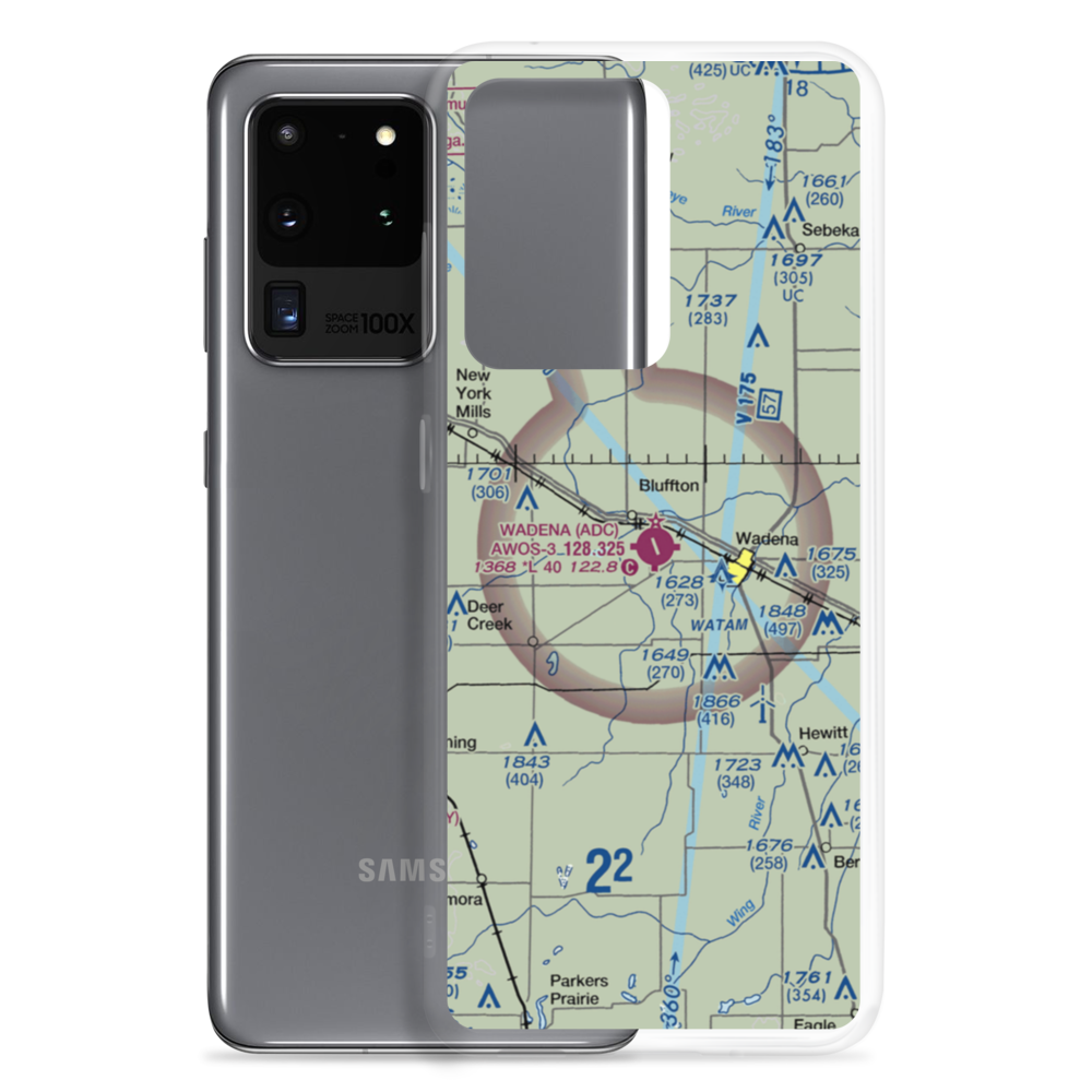 Wadena Municipal Airport (ADC) VFR Sectional Samsung Case Samsung Galaxy S20 Ultra model shown
