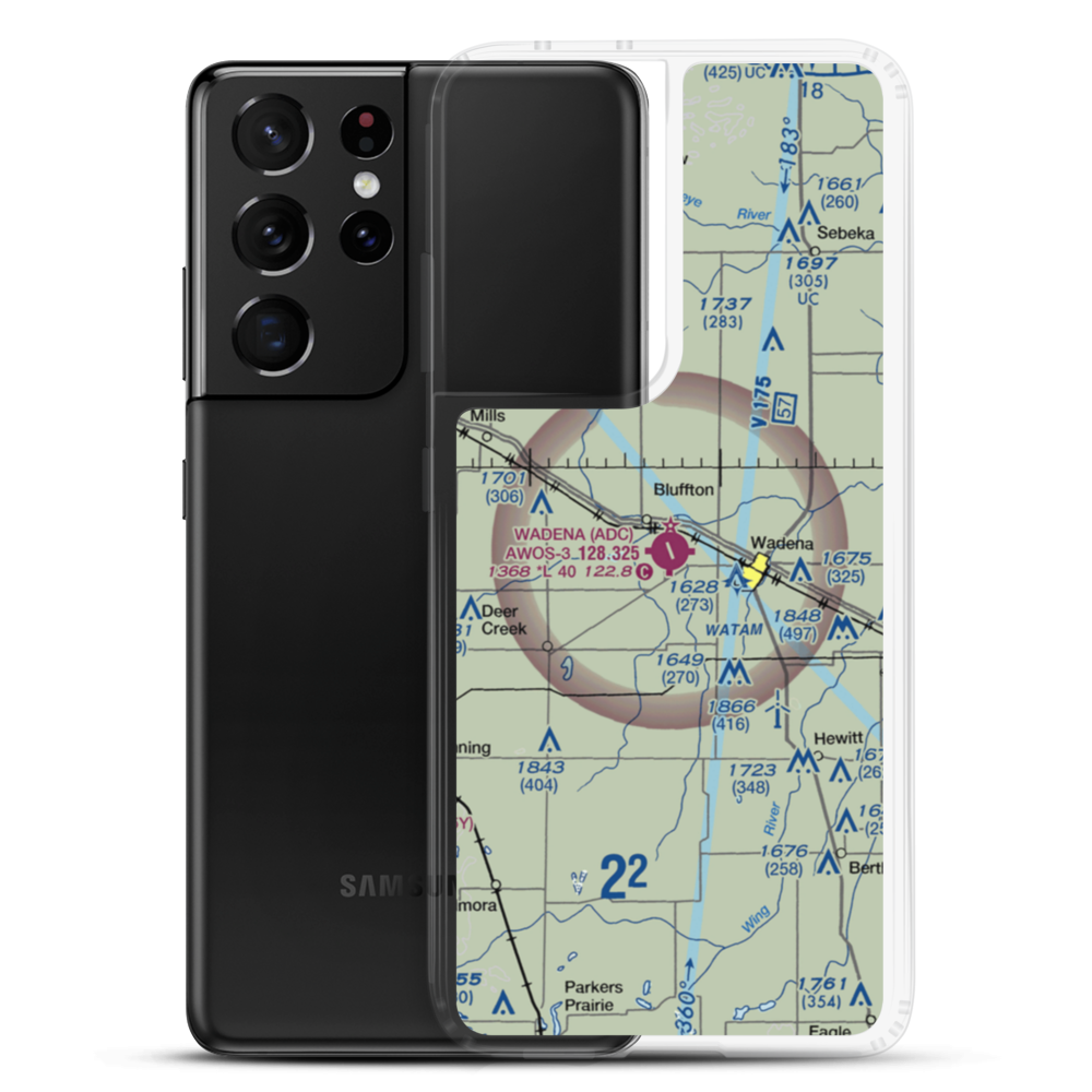 Wadena Municipal Airport (ADC) VFR Sectional Samsung Case Samsung Galaxy S21 Ultra model shown