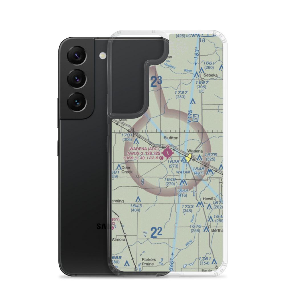Wadena Municipal Airport (ADC) VFR Sectional Samsung Case Samsung Galaxy S22 model shown