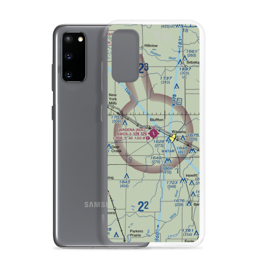 Wadena Municipal Airport (ADC) VFR Sectional Samsung Case Samsung Galaxy S20 model shown