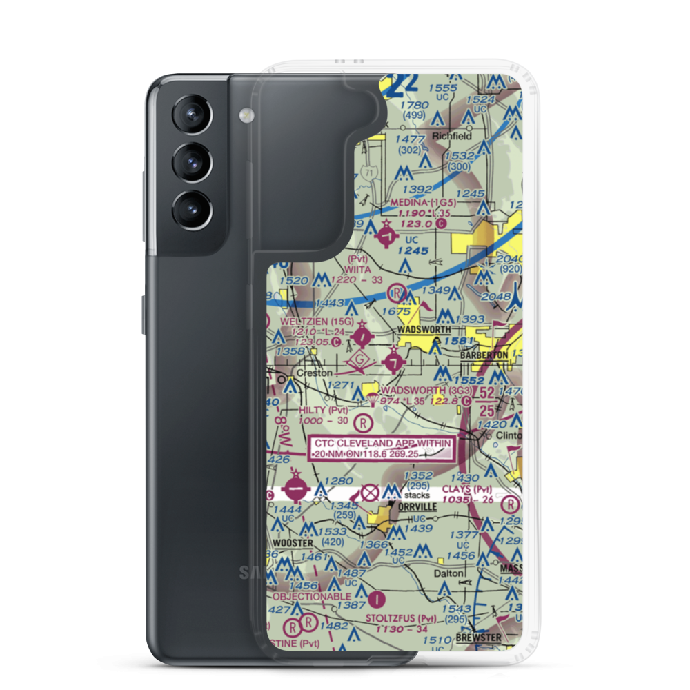 Wadsworth Municipal Airport (3G3) VFR Sectional Samsung Case Samsung Galaxy S21 model shown
