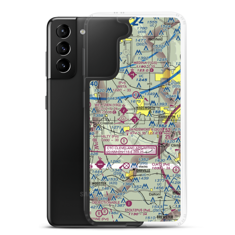 Wadsworth Municipal Airport (3G3) VFR Sectional Samsung Case Samsung Galaxy S21 Plus model shown