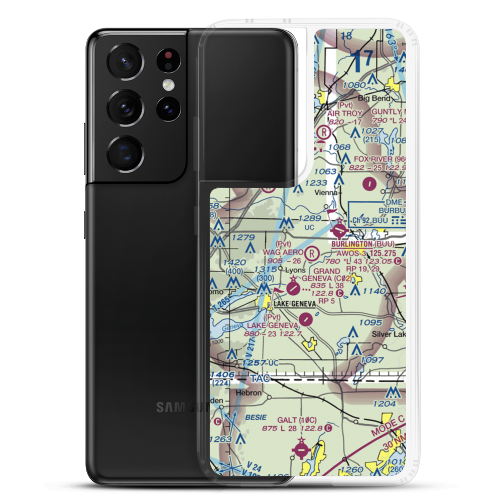 Wag-Aero Airport (WI92) VFR Sectional Samsung Case Samsung Galaxy S21 Ultra model shown