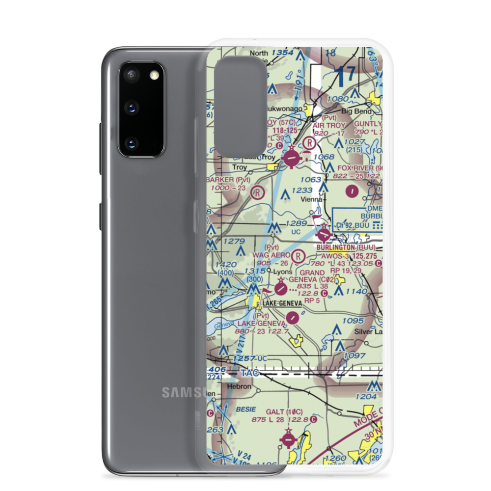 Wag-Aero Airport (WI92) VFR Sectional Samsung Case Samsung Galaxy S20 model shown